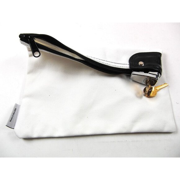 Medication Bag Heavy Canvas Standard Keyed Lock Storage Case White - Picture 3 of 6